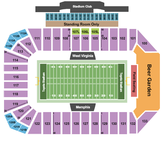 Toyota Stadium Frisco Bowl Seating Chart